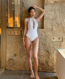 【２色】水着 モノキニ 谷間魅せ セクシー 透かし彫り 温泉 XH7-DP-A29725