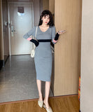 ドレス 女性 ニット 2色 レディース ロングドレス同伴 二次会 新作 XY2-ZRD887725E49