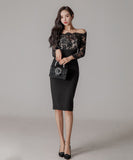 ミニドレス キャバドレス 肌見せ 長袖 レース 着痩せ 人気新作 MY2-ZED887678E49