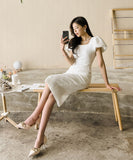 ひざ丈 ドレス パーティー ドレス かわいい 高見え 清楚感 新作 MY2-ZED880533E