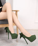 【12/14cm3色】パンプス ハイヒール リボン かわいい 脚長効果 パーティー MY5-ZJ007