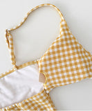 2色 チェック柄 かわいい 清楚感 タンキ二 モノキニ ビキニ MY7-BY2397