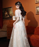 レース 高見え キラキラ 宴会 パーティー ロングドレス 婚活 結婚式 MY2121