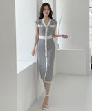 千鳥格子 新作 かわいい ロングドレス パーティードレス ゴージャス MY2-MLS5648