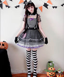 【4点セット】ハロウィン ミニドレス コスプレ 可愛い Joker 魔女 千鳥格子 XH2-XJ7091