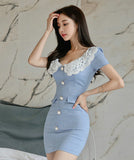 ミニドレス レース かわいい ゴージャス 新作 パーティードレス MY2-ZED882517A71