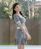 ミニドレス 2点セット ゴージャス かわいい 新作 千鳥格子 MY2-MLS7204