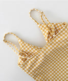 2色 チェック柄 かわいい 清楚感 タンキ二 モノキニ ビキニ MY7-BY2397