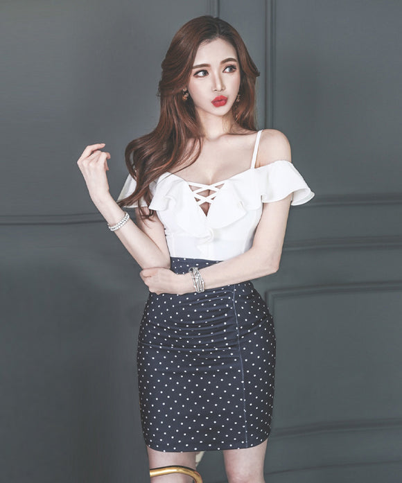 ミニドレス キャバドレス かわいい ストラップ 谷間魅せ 新作 MY2-ZED883333A71