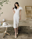 ひざ丈 ドレス パーティー ドレス かわいい 高見え 清楚感 新作 MY2-ZED880533E