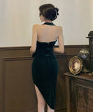 3色 ベルベット 高見え 姉 セクシー 二次会 パーティードレス ロングドレスMY2153-MLS5921