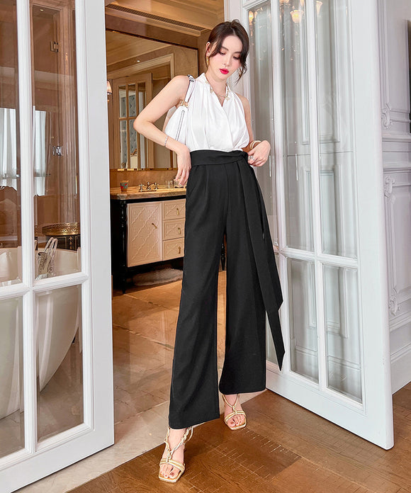 オールインワン ワイドパンツ 新作 着痩せ セクシー 脚長効果 通勤 二次会 披露宴 MY2-JY5788