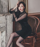 新作 秋 柔らかい セクシー レース 指名 着痩せ 高見え キャバドレス ミニドレス MY2141-MLS3635