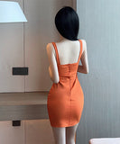 【3色】ミニドレス ストラップ セクシー 谷間魅せ 指名 XH2-MLS7349