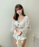 水着 モノキニ タンキニ かわいい レース フリル 清楚感 MY7-BY2664