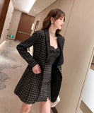 【コート＋ドレス2点セット】ラシャ 千鳥格子 かわいい 新作 ゴージャス キャバスーツ キャバドレス MY2-JY4451