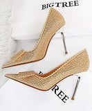 【3色】キラキラ リボン 高見え ゴージャス 結婚式 二次会 女子会 ハイヒール パンプス　XH5-DS1932-18