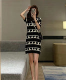 【4色】ミニドレス ニット ハート 柄 かわいい 新作 セクシー MY2-MLS6204