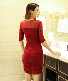 4色 タイト ドレス 目線ゲッ トセクシー 谷間魅せ ミニドレス XY2-YM007