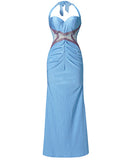 エレガント 宴会 披露宴 ホルターネック 背露出 セクシー XH2-WYSS8017