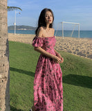 サンドレス ロングドレス 花柄 かわいい SNS映え MY2-YLS-GT238-9200