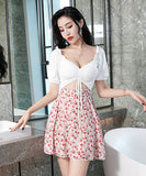 花柄 かわいい ミニドレス キャバドレス 指名 肌見せ 谷間魅せ 新作 MY2-XYD2021