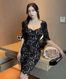 ドレス レース 新作 ミニドレス ゴージャス 結婚式 披露宴 MY2-YM8715