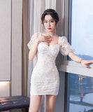 レース 清楚感 かわいい キラキラ 新作 着瘦せ ゴージャス キャバドレス ミニドレス MY2-XYD2161