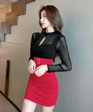 3色 レース セクシー 肌見せ 高見え ファッション 超人気 最強コスパ ミニドレス キャバドレス MY2144-MLS5843