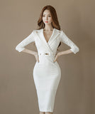 ひざ丈 ドレス ミニドレス 新作 通勤 結婚式 新作 淑やか MY2-ZED887243E