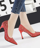 7色 ダイヤモンド スタイル ハイヒール パンプス キラキラ 脚長効果 高見え MY5-NS-9111-1