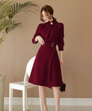 ロングドレス ドレス ワンピース 二次会 忘年会 新年会 長袖 フリル 韓国 XY2-ZED88953GT525