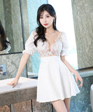 キャバドレス かわいい セクシー 新作 谷間魅せ 透け感 MY2-XYD2219