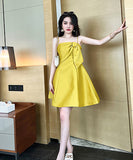 パーティードレス エレガント リボン 着瘦せ 麗らか XH2-JY5786