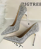 パンプス ハイヒール 新作 ピカピカ 8色 高見え MY5-DS9219-1