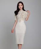 ミニドレス ひざ丈ドレス 新作 レース ゴージャス 新作 高級感 MY2-ZED889666BH538