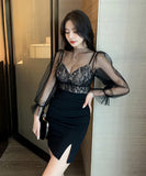 ミニドレス キャバドレス レース 新作 かわいい 透け感 MY2-YM8647