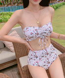 ビキニ 水着 かわいい 花柄 モノキニ タンキニ 新作 セクシー 目線ゲット MY7-BY2516