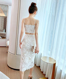 【上下２点セット】セクシー 高級感 レースドレス 披露宴 宴会 二次会XH2-JY4975