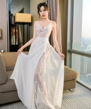 高級感 刺繡 レース セクシー 肌見え 指名 透けてデザインロングドレス キャバドレス MY2045