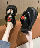 【2色】新作 厚底 シューズ スリッパ バラ かわいい 春夏 SNS映え MY5-HYYS-22