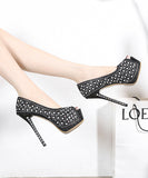 キャバ パンプス ハイヒール  ダイヤモンド付き YN5002