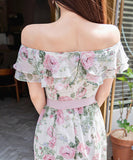 オフショルダー 花柄 レース ロングドレス パーティードレス 大人かわいい MY2-ZED887050E49