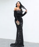 4色 パーティードレス ロングドレス ピカピカ 新作 ゴージャス 高品質 目線ゲット 指名up MY2-PC-FT19005