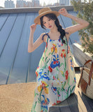 サンドレス かわいい 花柄 ドレス ミニドレス 夏 海辺 ワンピース MY2-XD6739