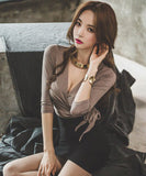 セクシー 谷間魅力 指名 着痩せ ミニドレス キャバドレス MY2094