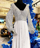 【即日発送可能】【1枚限定】【デザイナー手づくり絶品】ロングドレス パーティードレス キャバドレス キラキラ  YJ017