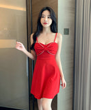 4色 ミニドレス キャバドレス リボン かわいい セール セクシー Aライン MY2-MLS6061