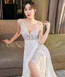 高級感 刺繡 レース セクシー 肌見え 指名 透けてデザインロングドレス キャバドレス MY2045