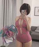 水着 谷間魅せ モノキニ セクシー 着瘦せ ホルターネック XH7-LGXX2699